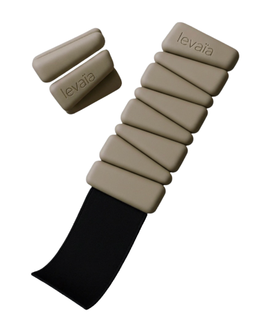 levaïa loops - pilates ankle & wrist weights in classic taupe