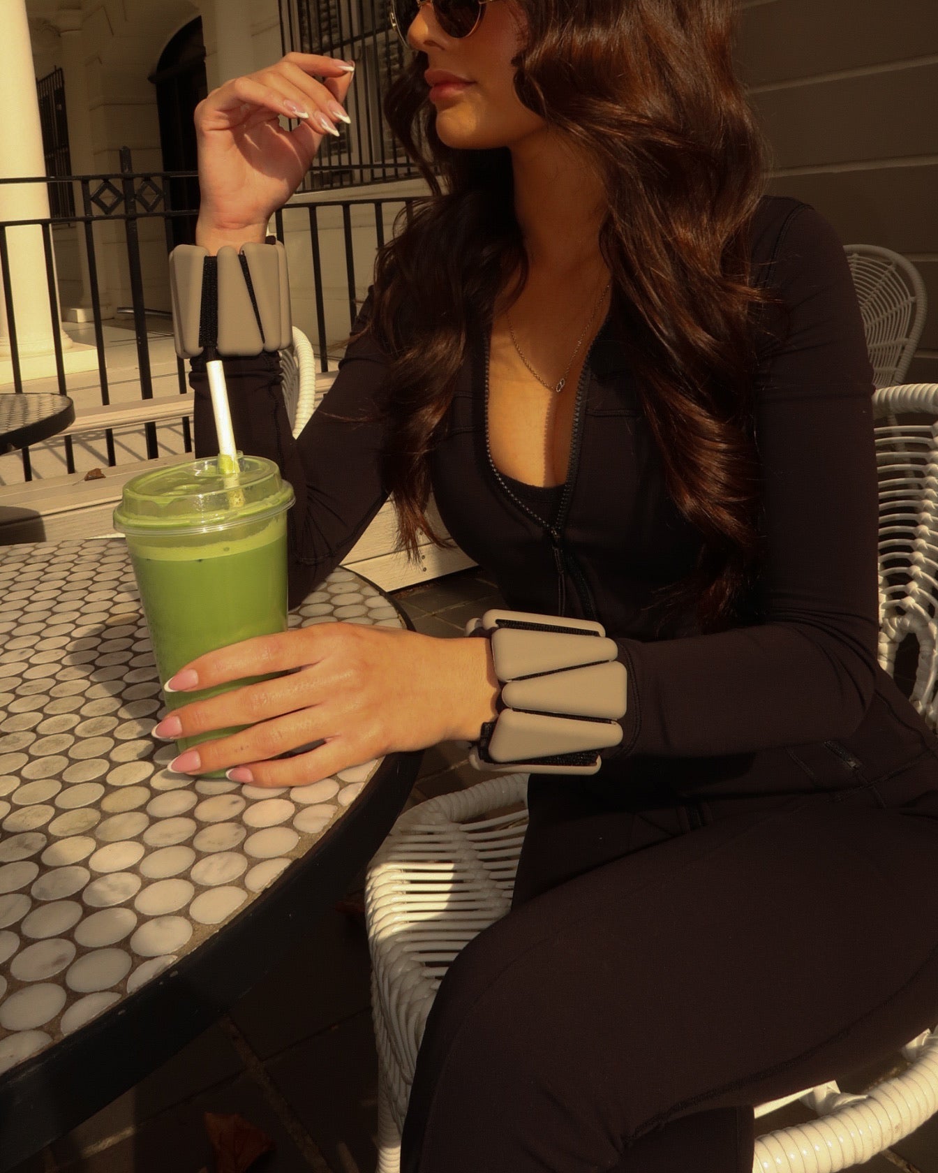 levaïa loops - pilates ankle & wrist weights in classic taupe