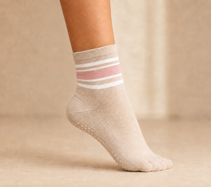 crew grip socks - blush stripes